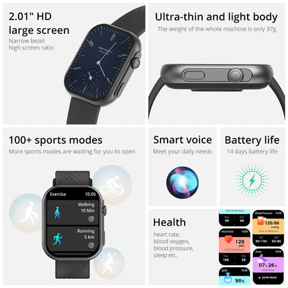 COLMI P30 Plus – 2.01" Smartwatch for Men & Women | Voice Calls, 100+ Sports Modes & Full Health Monitor